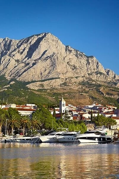 Harbour in Baska Voda Village, region Makarska Riviera, Dalmatia, Croatia