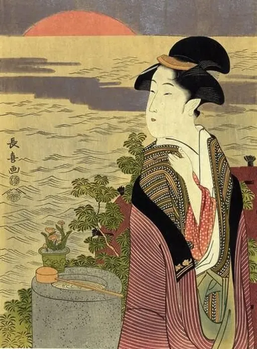 Framed Print : Hatsuhinode (First sunrise). By Eishosai Choki; active 1789-1823; Japanese artist Framed Print : Hatsuhinode (First sunrise). By Eishosai Choki; active 1789-1823; Japanese artist
