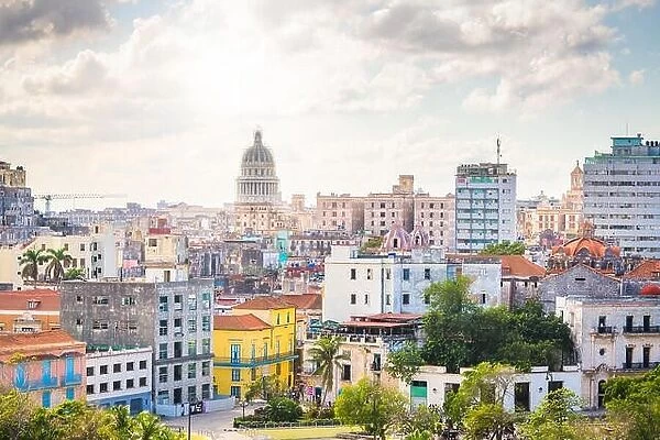 Havana, Cuba downtown skyline on the Malecon