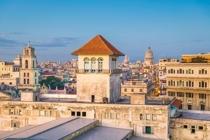 Framed Print : Havana, Cuba downtown skyline from the port