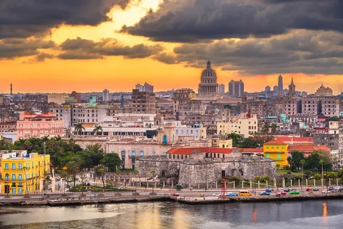 Framed Print : Havana, Cuba downtown skyline on the water just after sunset Framed Print : Havana, Cuba downtown skyline on the water just after sunset