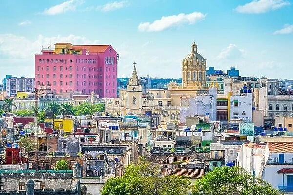 Havana, Cuba old town skyline in the daytime
