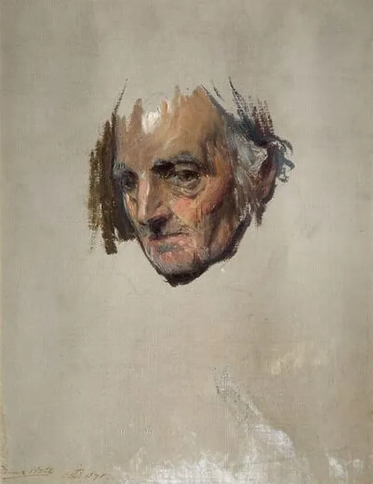 Framed Print : Head Of An Old Man, 1871 By Frank Holl, Oil Painting, Portrait, Male, Study Framed Print : Head Of An Old Man, 1871 By Frank Holl, Oil Painting, Portrait, Male, Study