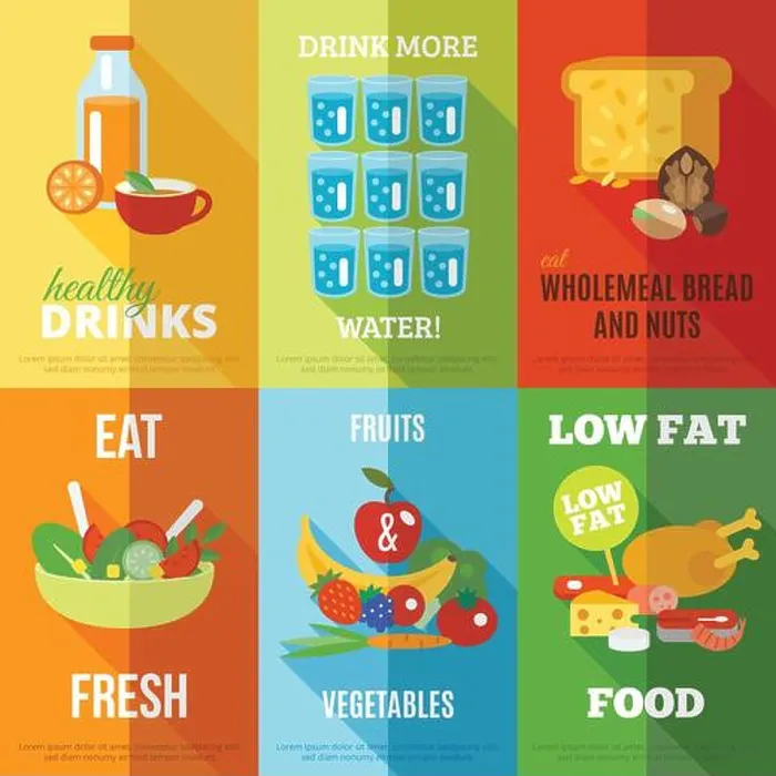 Framed Print : Healthy eating poster set Framed Print : Healthy eating poster set
