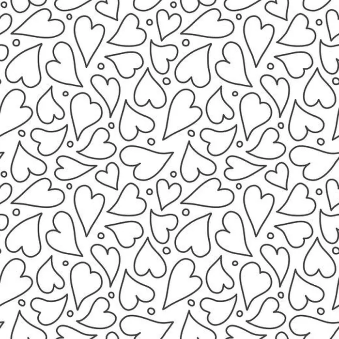 Framed Print : Heart pattern background. Black and white outline hearts and dots in a tossed seamless repeat, vector illustration Framed Print : Heart pattern background. Black and white outline hearts and dots in a tossed seamless repeat, vector illustration