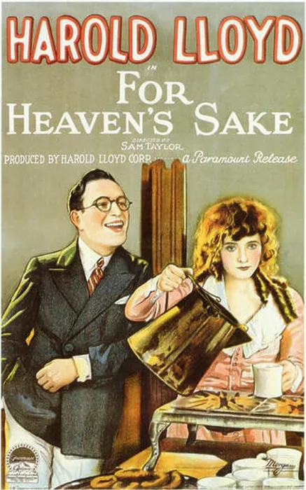 Framed Print : For Heaven's Sake poster is a vintage promotional item from the 1926 film featuring comedic performances Framed Print : For Heaven's Sake poster is a vintage promotional item from the 1926 film featuring comedic performances