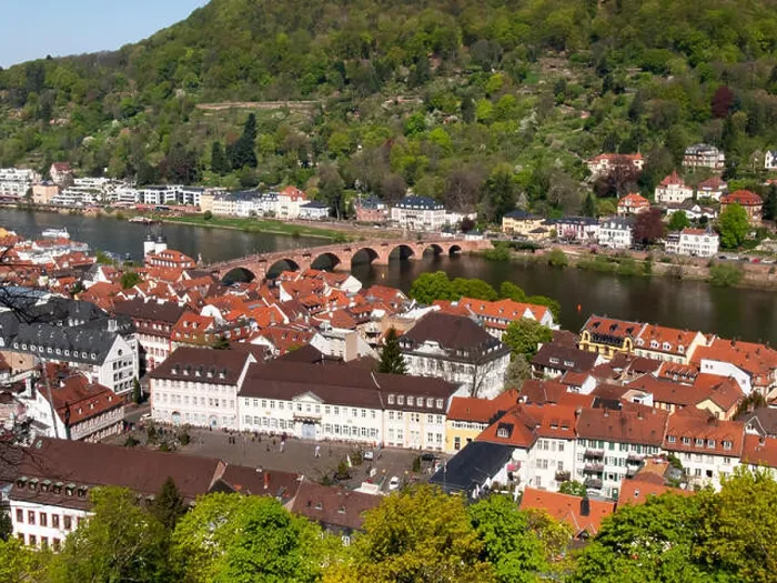 Framed Print : Heidelberg, Germany: City view from the Königstuhl 80 meters above the valley floor on the north side Framed Print : Heidelberg, Germany: City view from the Königstuhl 80 meters above the valley floor on the north side