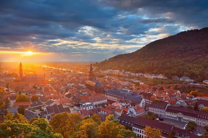 Framed Print : Heidelberg. Image of German city of Heidelberg during sunset Framed Print : Heidelberg. Image of German city of Heidelberg during sunset