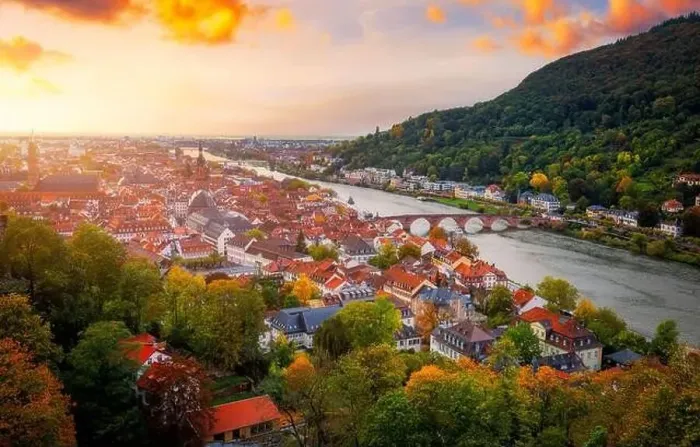 Framed Print : Heidelberg skyline aerial view from above Framed Print : Heidelberg skyline aerial view from above