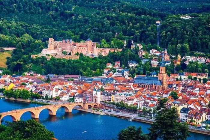 Framed Print : Heidelberg skyline aerial view from above Framed Print : Heidelberg skyline aerial view from above