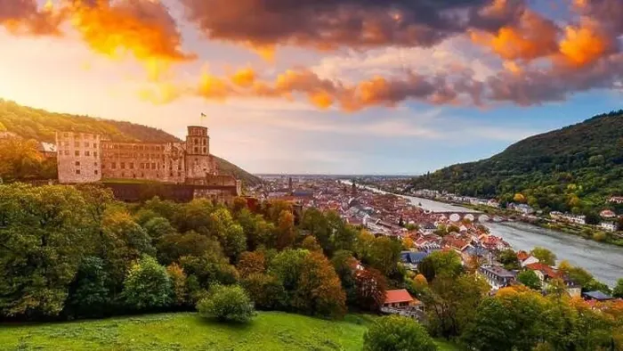 Framed Print : Heidelberg skyline aerial view from above Framed Print : Heidelberg skyline aerial view from above