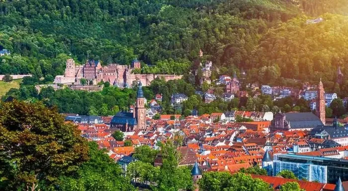 Framed Print : Heidelberg skyline aerial view from above Framed Print : Heidelberg skyline aerial view from above