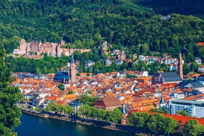 Framed Print : Heidelberg skyline aerial view from above Framed Print : Heidelberg skyline aerial view from above