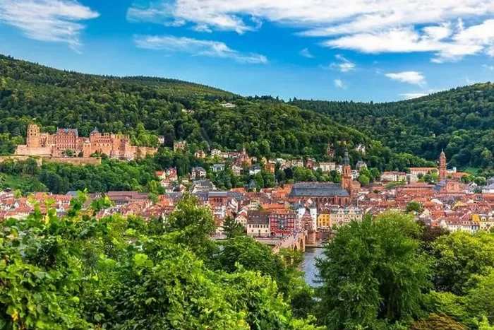 Framed Print : Heidelberg skyline aerial view from above Framed Print : Heidelberg skyline aerial view from above