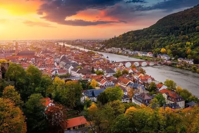 Framed Print : Heidelberg skyline aerial view from above Framed Print : Heidelberg skyline aerial view from above