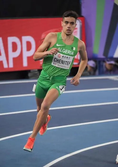 Framed Print : Heithem Chenitef of Algeria competing in the men's 800m heat 2 at the World Athletics Indoor Championships Framed Print : Heithem Chenitef of Algeria competing in the men's 800m heat 2 at the World Athletics Indoor Championships