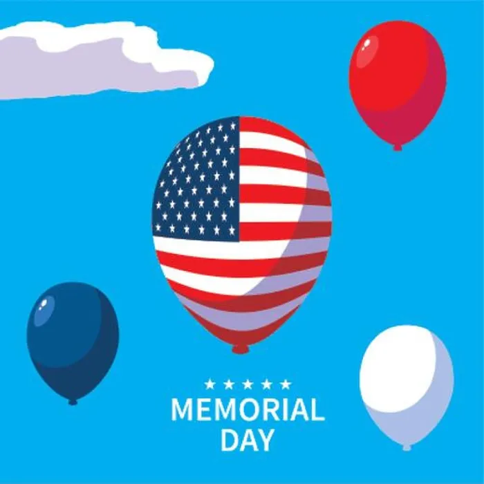 Framed Print : helium balloons, label memorial day vector illustration design Framed Print : helium balloons, label memorial day vector illustration design