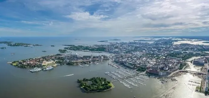 Framed Print : Helsinki Cityscape and Sightseeing Places in Background. Aerial View. Drone Framed Print : Helsinki Cityscape and Sightseeing Places in Background. Aerial View. Drone