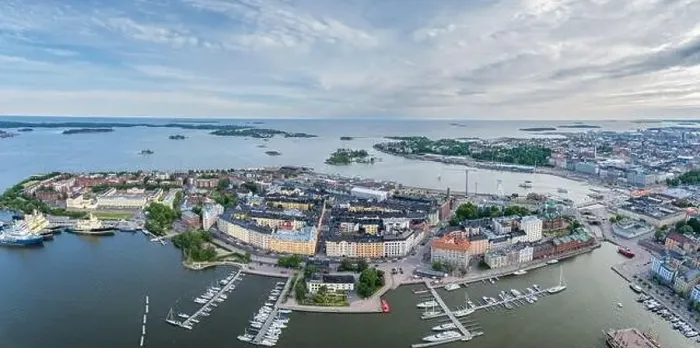 Framed Print : Helsinki Cityscape and Sightseeing Places in Background. Aerial View. Drone Framed Print : Helsinki Cityscape and Sightseeing Places in Background. Aerial View. Drone