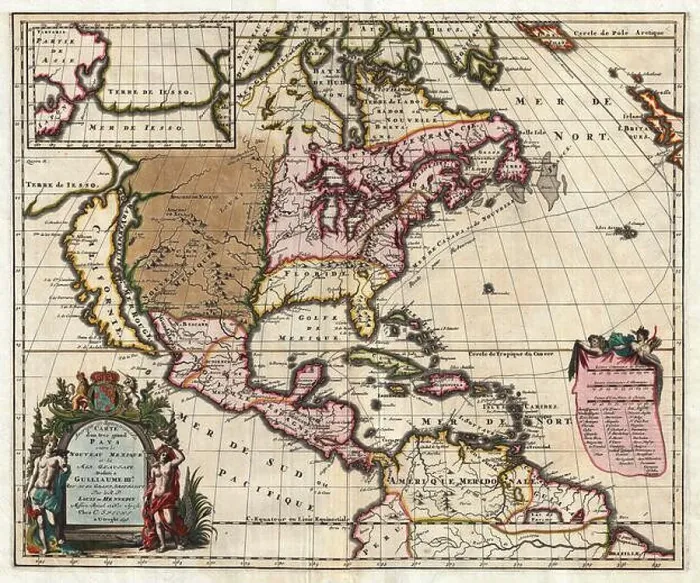Framed Print : Hennepin's Map of North America, 1698 Framed Print : Hennepin's Map of North America, 1698