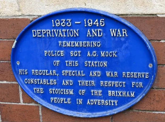 Framed Print : Heritage blue plaque on the wall of Brixham Heitage Museum Framed Print : Heritage blue plaque on the wall of Brixham Heitage Museum