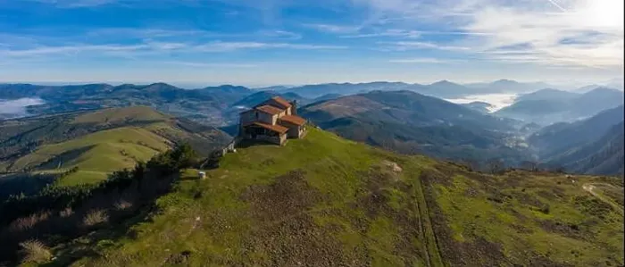 Framed Print : Hermitage in Kolitza mount in Balmaseda, Basque Country, Spain drone view 21:9 Framed Print : Hermitage in Kolitza mount in Balmaseda, Basque Country, Spain drone view 21:9