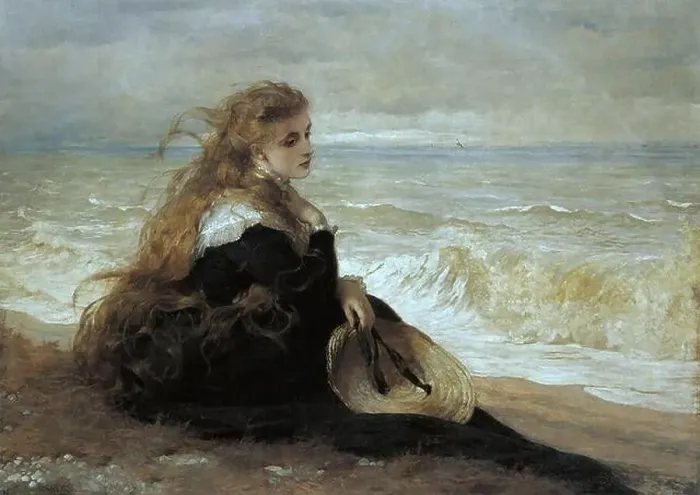 Framed Print : Hicks George Elgar - on the Seashore Framed Print : Hicks George Elgar - on the Seashore