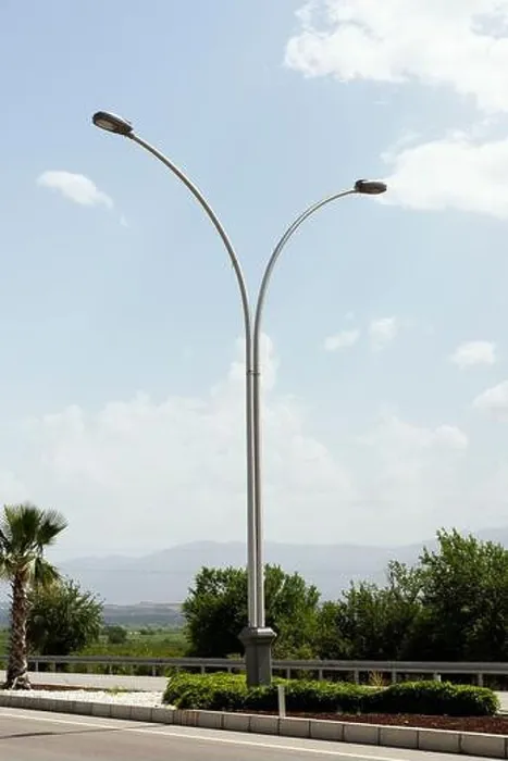 Framed Print : Highway lamp isolated on a blue sky background on the highway road Framed Print : Highway lamp isolated on a blue sky background on the highway road