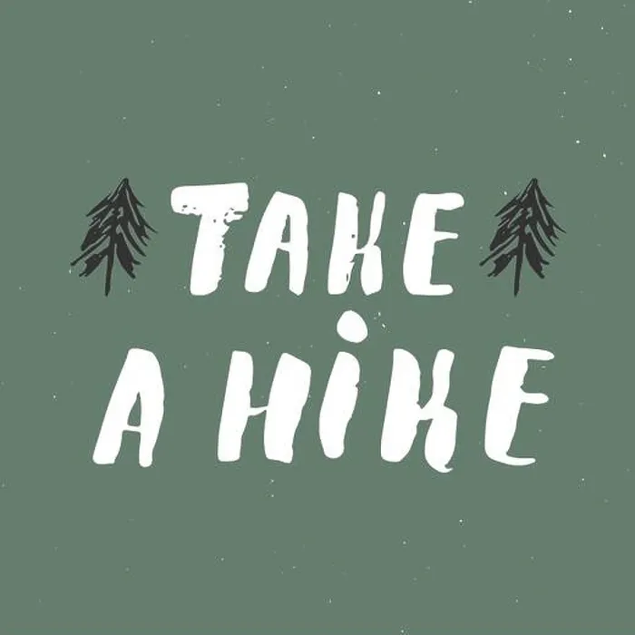 Framed Print : Take a hike lettering handwritten sign