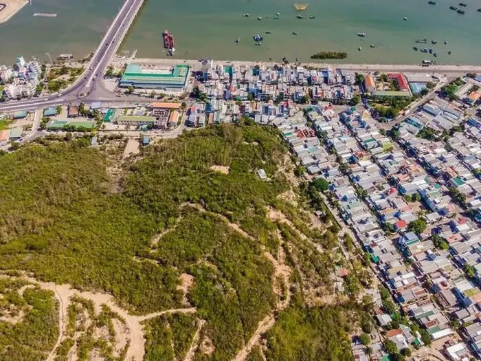 Framed Print : Hiking trail near the city. Aerial view from drone Framed Print : Hiking trail near the city. Aerial view from drone