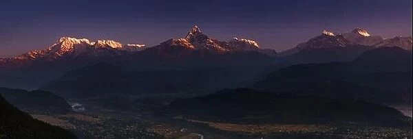 Himalayan panorama, Annapurna massif, view from Sarangkot, Nepal
