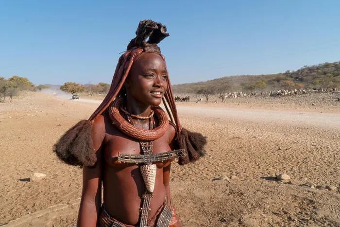 Framed Print : Himba people, Namibia- a young girl in the village Framed Print : Himba people, Namibia- a young girl in the village