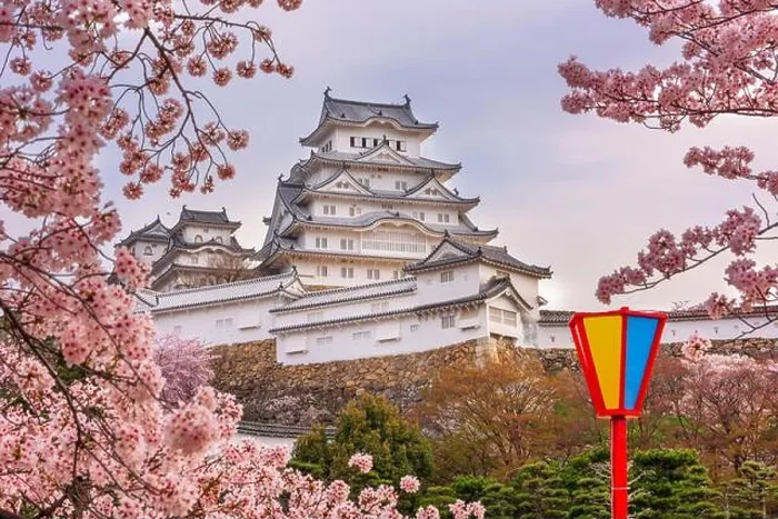 Framed Print : Himeji, Japan at Himeji Castle during spring cherry blossom season