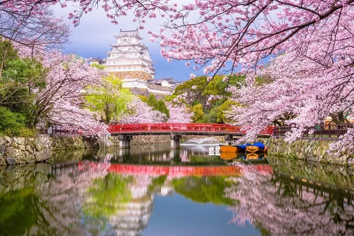Framed Print : Himeji, Japan at Himeji Castle's surrounding moat in the spring season Framed Print : Himeji, Japan at Himeji Castle's surrounding moat in the spring season