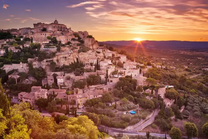 Framed Print : The historic village of Gordes in the Provence, France at sunrise Framed Print : The historic village of Gordes in the Provence, France at sunrise