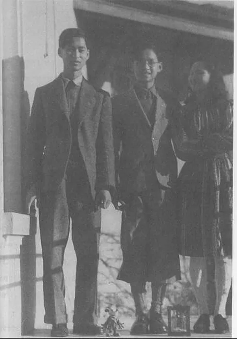 Framed Print : This historical photograph from 1944 captures the Thai royal family: King Ananda Mahidol