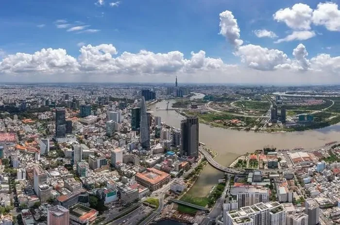 Framed Print : Ho Chi Minh city in beautiful day from aerial view Framed Print : Ho Chi Minh city in beautiful day from aerial view