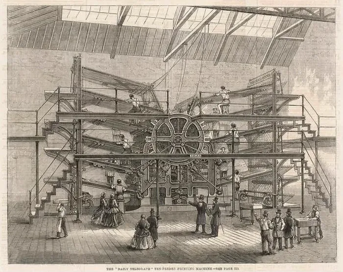Framed Print : HoeÆs Printing Machine Framed Print : HoeÆs Printing Machine