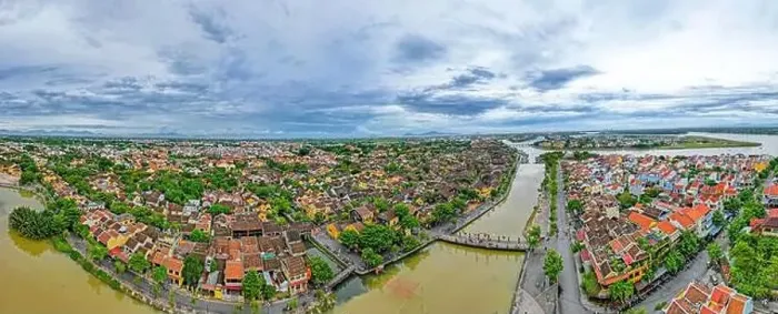 Framed Print : Hoi An, Vietnam : Panorama Aerial view of Hoi An ancient town Framed Print : Hoi An, Vietnam : Panorama Aerial view of Hoi An ancient town