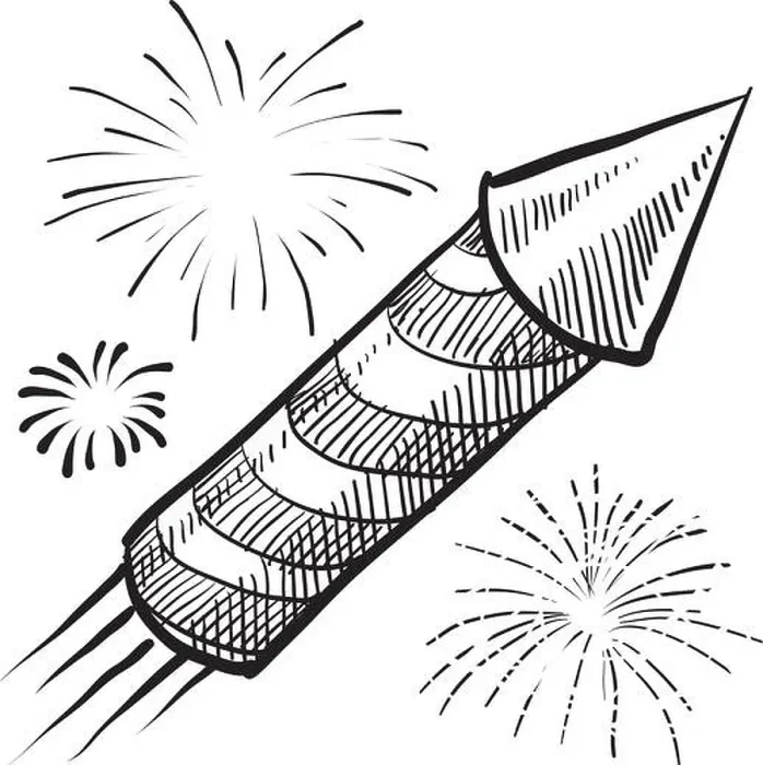 Framed Print : Holiday fireworks sketch Framed Print : Holiday fireworks sketch