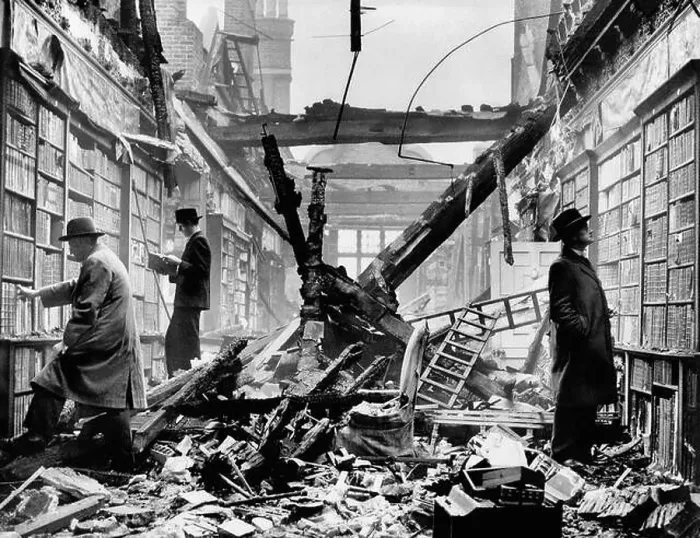 Framed Print : Holland House library after an air raid. London 1940 Framed Print : Holland House library after an air raid. London 1940