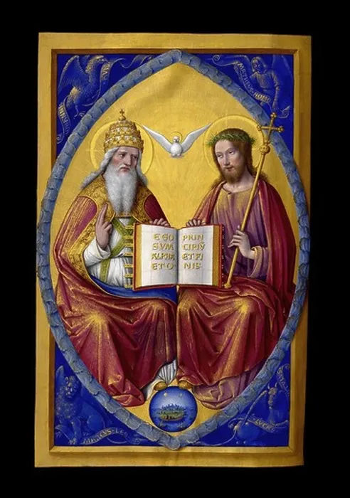 Framed Print : The Holy Trinity, miniature from the Grandes Heures of Anne of Brittany, Queen consort of France (1477-1514) Framed Print : The Holy Trinity, miniature from the Grandes Heures of Anne of Brittany, Queen consort of France (1477-1514)