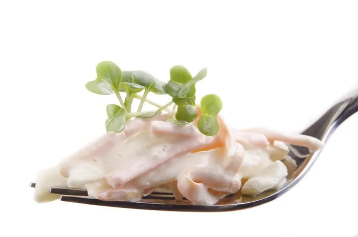 Framed Print : home made cole slaw with thyme on a fork Framed Print : home made cole slaw with thyme on a fork