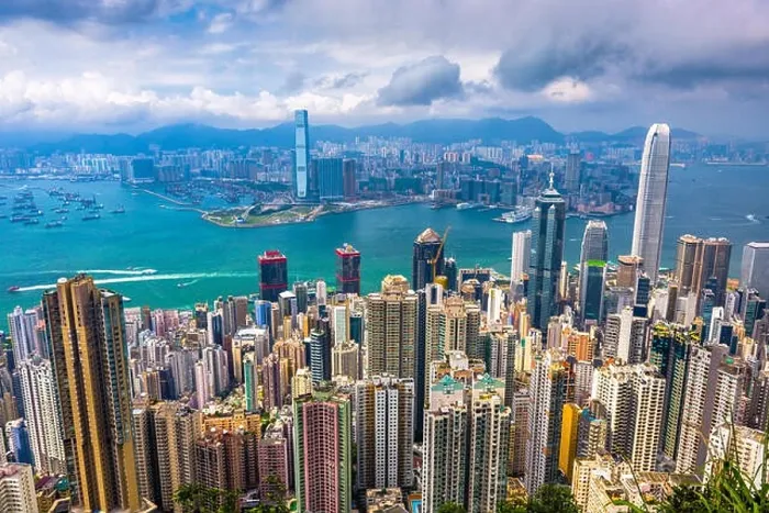 Framed Print : Hong Kong, China skyline from Victoria Peak Framed Print : Hong Kong, China skyline from Victoria Peak