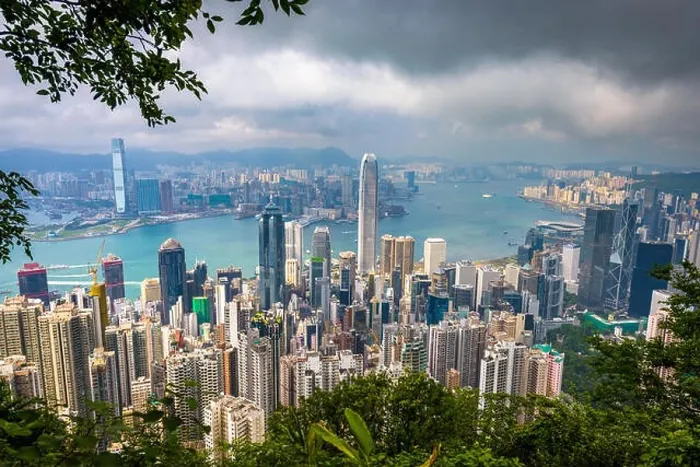 Framed Print : Hong Kong, China skyline from Victoria Peak Framed Print : Hong Kong, China skyline from Victoria Peak