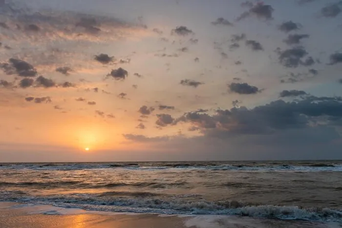 Framed Print : Horizon with sea surface down, setting sun and clouds Framed Print : Horizon with sea surface down, setting sun and clouds