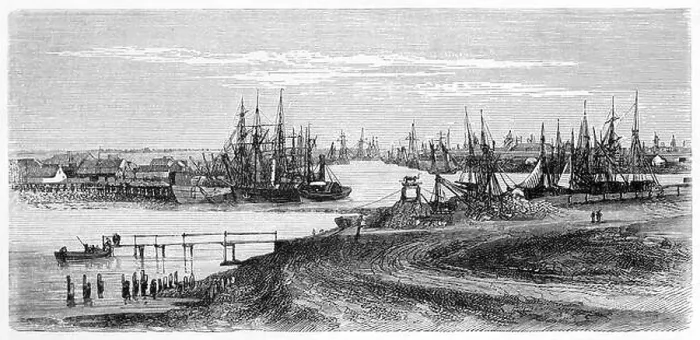 Framed Print : Horizontal oriented illustration of Melbourne sea port Framed Print : Horizontal oriented illustration of Melbourne sea port