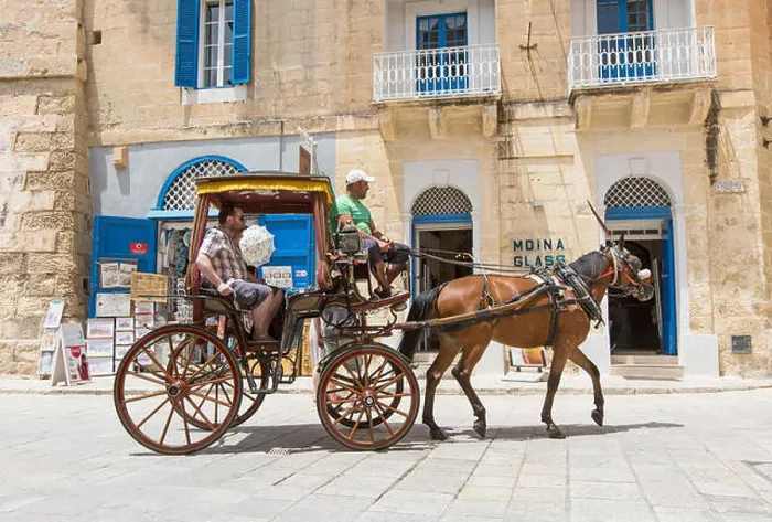 Framed Print : Horse Drawn Carriage Mdina Malta Framed Print : Horse Drawn Carriage Mdina Malta