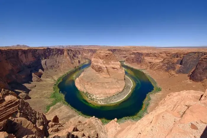 Framed Print : Horseshoe Bend and Colorado River landscape, wide angle Framed Print : Horseshoe Bend and Colorado River landscape, wide angle