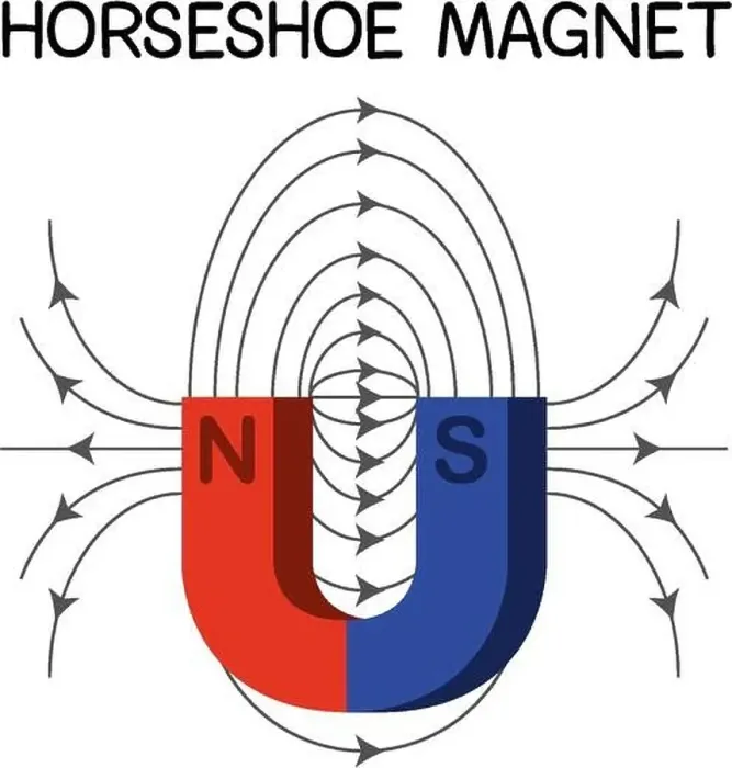 Framed Print : Horseshoe magnet diagram for education illustration Framed Print : Horseshoe magnet diagram for education illustration